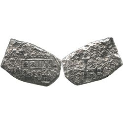 Mexico City, Mexico, klippe 8 reales, Philip V, 1733F.