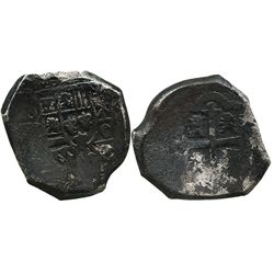 Mexico City, Mexico, cob 8 reales, Philip V, assayer not visible.