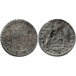 Mexico City, Mexico, pillar 8 reales, Philip V, 1735MF.