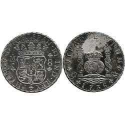 Mexico City, Mexico, pillar 8 reales, Philip V, 1736MF.