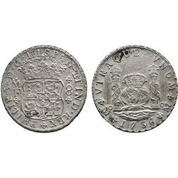 Mexico City, Mexico, pillar 8 reales, Philip V, 1736MF.