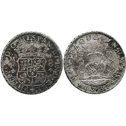 Mexico City, Mexico, pillar 8 reales, Philip V, 1737MF.