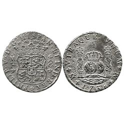 Mexico City, Mexico, pillar 8 reales, Philip V, 1738MF.