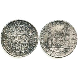 Mexico City, Mexico, pillar 8 reales, Philip V, 1741MF.