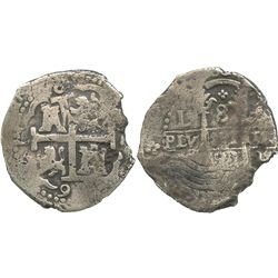 Lima, Peru, cob 8 reales, 1691R.