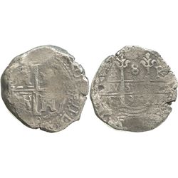 Lima, Peru, cob 8 reales, 1695R.