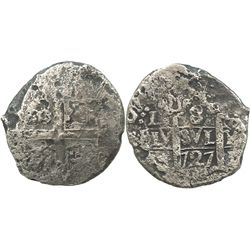 Lima, Peru, cob 8 reales, 1727(M).