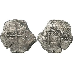 Potosi, Bolivia, cob 8 reales, 1691VR.