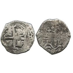 Potosi, Bolivia, cob 4 reales, 1717Y.