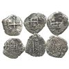Image 1 : Lot of 3 Potosi, Bolivia, cob 4 reales, dates unclear (early 1700s).