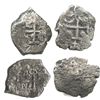 Image 1 : Lot of 2 Potosi, Bolivia, cob 4 reales, dates unclear (early 1700s).