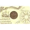 Image 1 : English East India Co., copper X cash, 1808, in promotional hard-plastic frame with certificate.