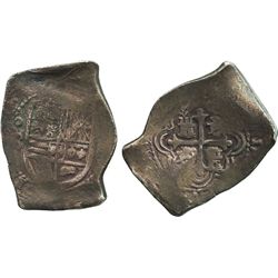 Mexico City, Mexico, cob 8 reales, Philip IV, assayer P (1650s-60s).