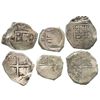 Image 1 : Lot of 3 Seville, Spain, cob 8R, Philip IV, assayer R or not visible, ex-Tunis hoard.