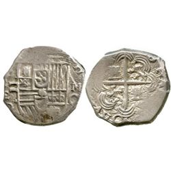 Granada, Spain, cob 2 reales, Philip III, assayer M above mintmark G to right, OMN(IVM) in obverse l