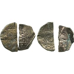 Lot of 2 cut and chopmarked cob 8R of Philip III-IV (one Mexico and one Potosi) as from circulation 