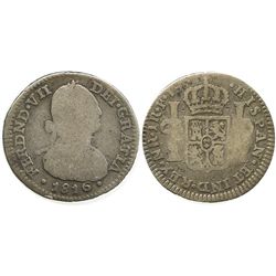 Bogota, Colombia, bust 1 real, Ferdinand VII (bust of Charles IV), 1816FJ.