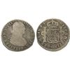 Image 1 : Bogota, Colombia, bust 1 real, Ferdinand VII (bust of Charles IV), 1819FJ, inverted J.