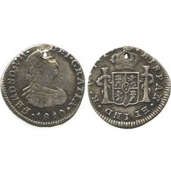 Popayan, Colombia, 1/2 real, Ferdinand VII (bust of Charles IV), 1810JF.