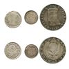 Image 1 : Lot of 3 coins of Bogota, Colombia: 8R 1821BaJF; 2R 1821BaJF; and 1R 1833RS.