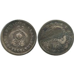 Bogota, Colombia, 1 decimo, 186/50.