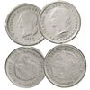 Image 1 : Lot of 2 Bogota, Colombia, 5 decimos/50 centavos: 1870 and 1875.
