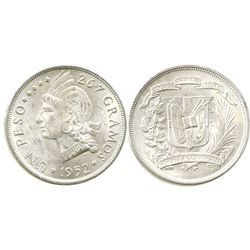 Dominican Republic, 1 peso, 1952.