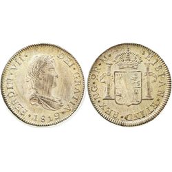 Guatemala, bust 2 reales, Ferdinand VII, 1819M.