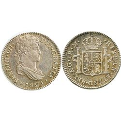 Guatemala, bust 1 real, Ferdinand VII, 1821M.