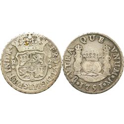 Mexico City, Mexico, pillar 2 reales, Ferdinand VI, 1751M.