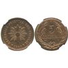 Image 1 : Uruguay (struck in Santiago, Chile), copper 5 centesimos, 1949-So, encapsulated NGC MS 64 RB.