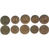 Image 1 : Lot of 5 Uruguay copper minors: 5 centesimos 1946, 1947 and 1949; 2 centesimos 1946 and 1949.