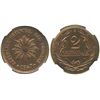 Image 1 : Uruguay (struck in Santiago, Chile), copper 2 centesimos, 1947-So, encapsulated NGC MS 64 RB.