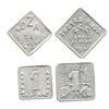 Image 1 : Lot of 2 Mendoza, Argentina, aluminum 1-peso winery tokens (Mozar and Troyas), mid-1900s.