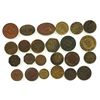 Image 1 : Lot of 24 British copper/brass merchant tokens, ca. 1850-1899.
