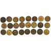 Image 1 : Lot of 24 Irish copper/brass "unofficial farthing" tokens, ca. 1840-1890.