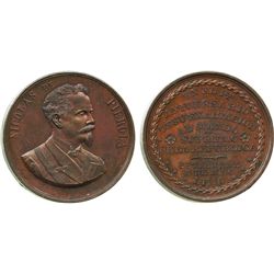 Lima, Peru, large copper medal dated Sept. 8, 1896, Nicholas de Pierola.