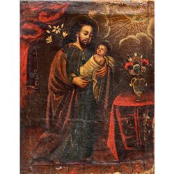 Religious Icon Painting from Argentina, Oil Painting