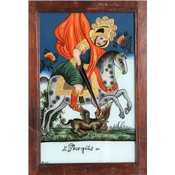 St. Georgius, Reverse Painting on Glass