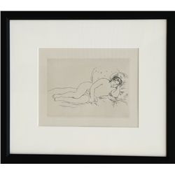 Pierre-Auguste Renoir, Femme nue couchee, Etching