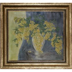 B Felix, Yellow Flowers, Oil Painting