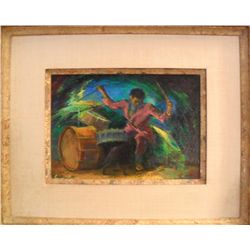 Iver Rose, Hot Drummer, Oil Painting