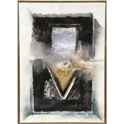 Francisco Ruiz, Mixed Media Painting with Gold and Silver Leaf