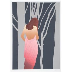 D. Brown, Woman in Forest, Serigraph