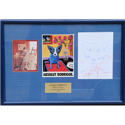 George Rodrigue, Blue Dog, Crayon Drawing
