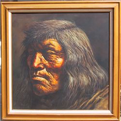 Jorge Braun Tarallo, American Indian Portrait II, Oil Painting