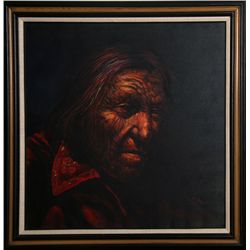 Jorge Braun Tarallo, Native American Portrait, Oil Painting