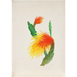 de Regis, Cactus Flower 4, Gouache Painting