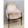 Image 1 : Club Chair, Mahogany with Modern Stripe Upholstery