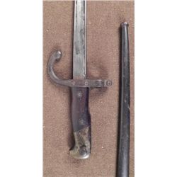 1874 FRENCH EPEE SWORD BAYONET AND SCABBARD